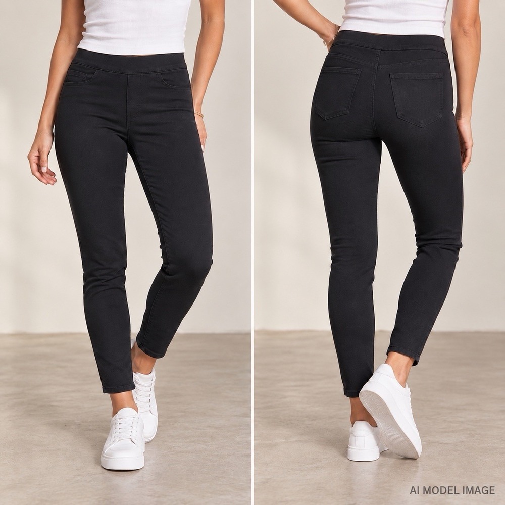 SPANX Jean-Ish Ankle Leggings Womens XS Black Pull On Skinny Shaping 20018R